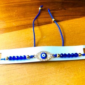 Evil Eye Beaded Charm Bracelet